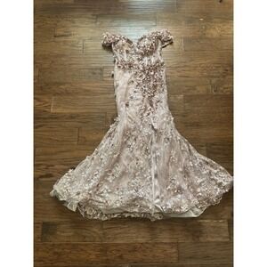 Ladivine Women's Mauve Pink Formal Mermaid Trumpet Prom Dress Size 8 CC2164